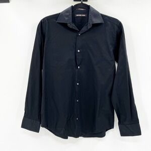 MICHAEL KORS Womens Black Long Sleeve Button Up Shirt Size 16 100 Cotton